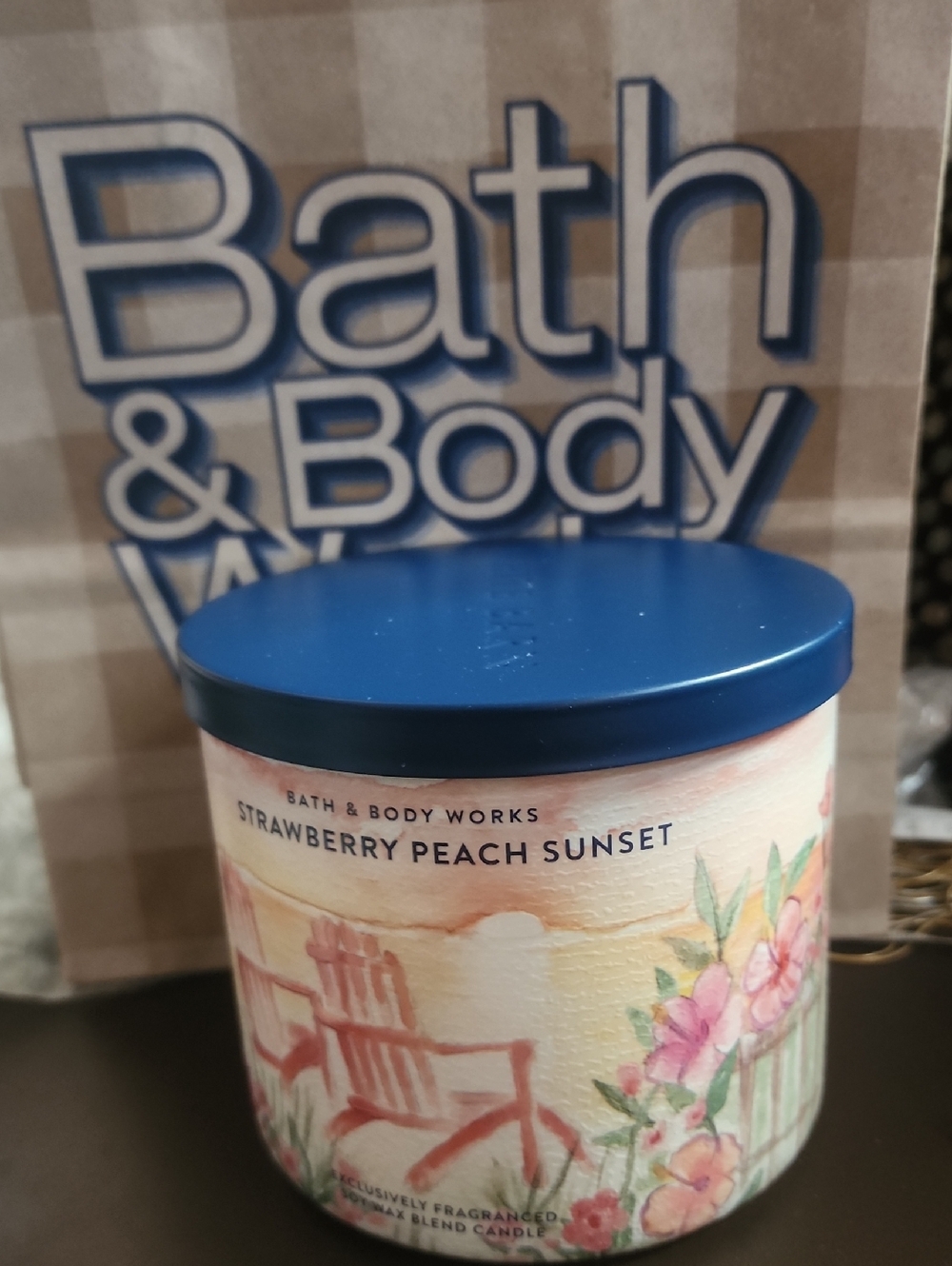 Strawberry Peach Sunset Lg. 3 Wick Candle
